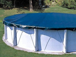 Image Couverture protection et hivernage filet COVERLUX Ø700cm pour piscine hors-sol octogonale Ø640cm