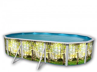 Image Kit piscine hors-sol acier Toi BOSQUE ovale 6.40 x 3.66 x 1.20m decor bosquet