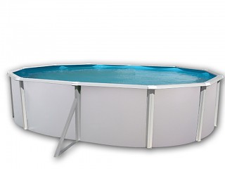 Image Kit piscine hors-sol acier Toi MALLORCA OVALADA ovale 5.50 x 3.66 x 1.20m decor laque blanc