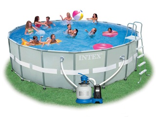 Image Kit piscine tubulaire Intex ULTRA FRAME ronde Ø549 x 132cm filtration sable 6m3/h