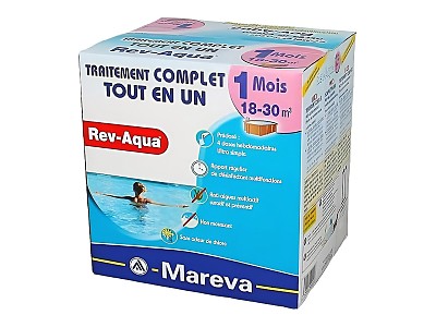 Image Traitement mensuel sans chlore Mareva REV-AQUA 4 en 1 piscine 18 a 30m³