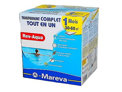 Image Traitement mensuel sans chlore Mareva REV-AQUA 4 en 1 piscine 30 a 60m³