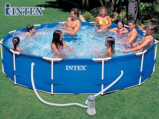 Image Kit piscine tubulaire Intex METAL FRAME ronde Ø366 x 99cm avec filtration a cartouche 2m3/h