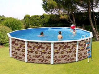 Image Kit piscine hors-sol acier Toi CAMUFLAJE ronde Ø3.50 x 1.20m decor camouflage