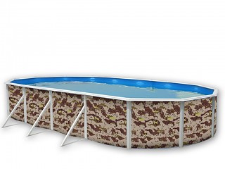 Image Kit piscine hors-sol acier Toi CAMUFLAJE ovale 9.15 x 4.57 x 1.20m decor camouflage