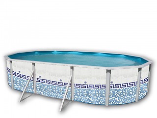 Image Kit piscine hors-sol acier Toi MOSAICO ovale 6.40 x 3.66 x 1.20m decor mosaique