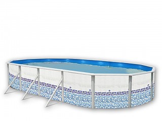 Image Kit piscine hors-sol acier Toi MOSAICO ovale 7.30 x 3.66 x 1.20m decor mosaique