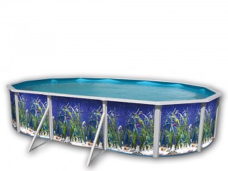 Image Kit piscine hors-sol acier Toi OCEANO ovale 6.40 x 3.66 x 1.20m decor aquatique