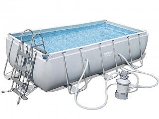 Image Piscine hors-sol tubulaire Bestway POWER STEEL FRAME POOL rectangulaire 404x201x100cm filtration sable