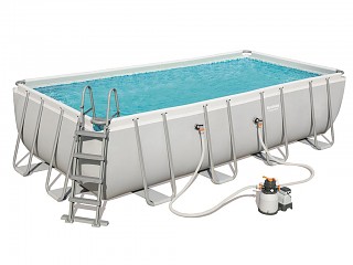 Image Kit piscine tubulaire Bestway POWER STEEL FRAME POOL rectangulaire 549 x 274 x 122cm filtration a sable