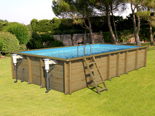 Image Piscine hors-sol bois BWT myPOOL WEVA RECTANGLE 8x4 H146cm