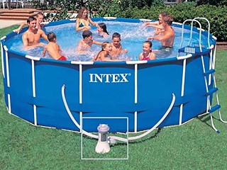 Image Kit piscine tubulaire Intex METAL FRAME ronde avec filtration a cartouche