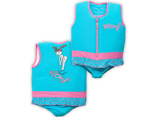 Image Maillot de bain flottant enfant PLOUF Starlette Turquoise fille 3 ans (15/17kg)