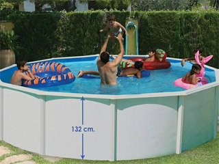 Image Kit piscine acier Toi MAGNUM COMPACTA CIRCULAR ronde Ø350 x 132cm filtration sable + echelle