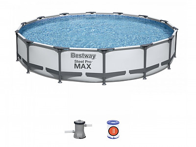 Image Kit piscine tubulaire Bestway STEEL PRO MAX POOLS ronde Ø427 x 84cm filtration cartouche