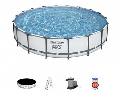 Image Kit piscine complet hors-sol tubulaire Bestway STEEL PRO MAX POOLS ronde Ø549x122cm