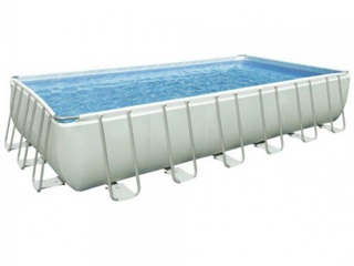 Image Kit piscine tubulaire EASY LUXE rectangulaire 7,40 x 4m filtration a sable