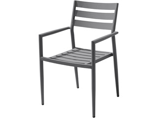 Image Fauteuil de jardin empilable GABIN aluminium gris anthracite