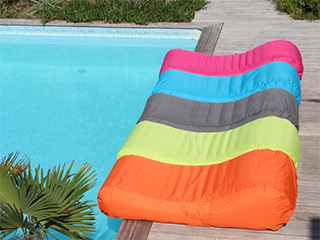 Image Chaise longue gonflable piscine WAVE Sunvibes 5 couleurs au choix