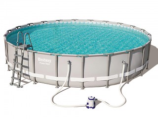 Image Kit piscine tubulaire Bestway POWER STEEL FRAME POOL ronde Ø671x132cm a cartouche