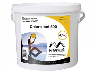 Image Galets de chlore lent AquaPiscine 500g seau de 4,5 kg