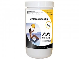 Image Pastilles de chlore choc AquaPiscine 20g pot 1kg