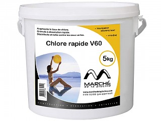 Image Traitement piscine chlore rapide V60 AquaPiscine granules seau 5kg