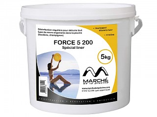 Image Desinfectant special piscine liner FORCE 5 galets 200gr AquaPiscine seau 5kg