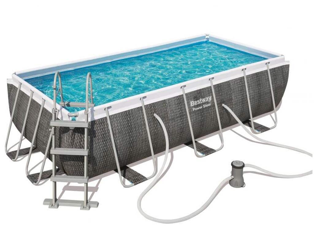 Kit piscine tubulaire rectangulaire Bestway Power Steel 4,04 x 2,01 x 1,00  m + Kit de traitement au chlore - Cdiscount Jardin
