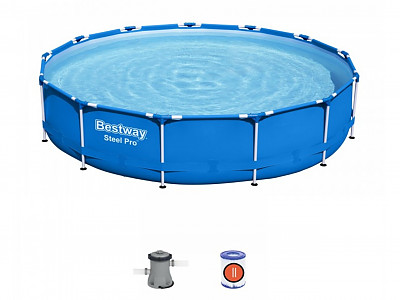 Image Kit piscine Bestway STEEL PRO FRAME POOL ronde Ø396x 76cm filtration cartouche