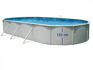 Image Kit piscine hors-sol acier Toi PRESTIGIO 120 Ovale 730x366x120 filtre a sable 8,5m³/h