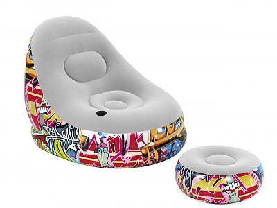 Image Fauteuil et repose-pieds gonflables GRAFITTI Comfort Cruiser Bestway 121x100x86cm