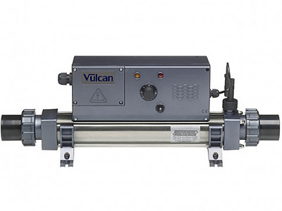 Image DESTOCKAGE - Rechauffeur Vulcan ANALOGUE Titane 12kW Tri piscine hors-sol et enterree