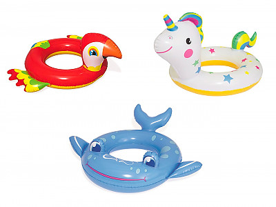 Image Bouees gonflables piscine Bestway animaux BALEINE 84x71cm ou PERROQUET 84x76cm ou LICORNE 79x58cm