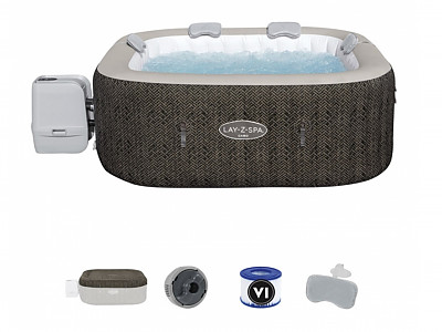 Image Spa gonflable carre CABO Hydrojet Bestway Lay-Z-Spa 4 a 6 personnes