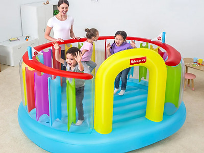 Image Chateau gonflable trampoline Bestway Bouncetopia Fisher-Price 226 x 175 x 138cm pompe integree