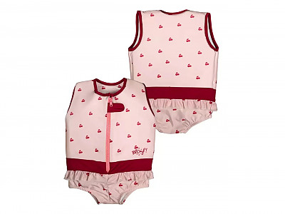 Image Maillot de bain flottant enfant PLOUF Cerise Rose poudre fille 5 ans (19/21kg)