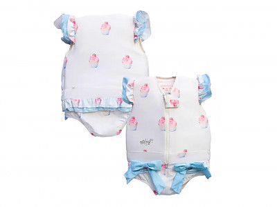 Image Maillot de bain flottant enfant PLOUF Charlotte Blanc fille 2 ans (13/15kg)