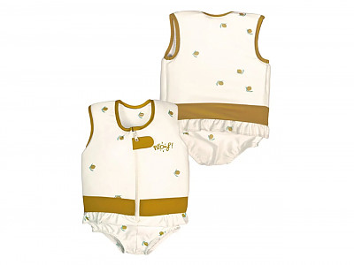 Image Maillot de bain flottant enfant PLOUF Citron Blanc fille 4 ans (17/19kg)