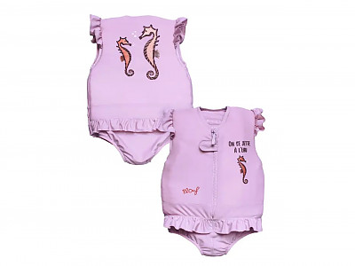 Image Maillot de bain flottant enfant PLOUF Hippocampe Lavande fille 2 ans (13/15kg)