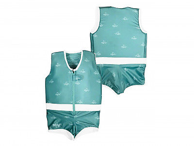 Image Maillot de bain flottant enfant PLOUF BB Shark vert garcon 3 ans (15/17kg)