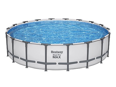 Image Piscine hors sol ronde BESTWAY Steel Pro Max 549x132cm avec filtre a cartouche, echelle, bache