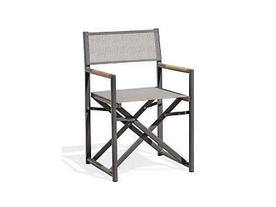 Image Fauteuil de jardin pliant HONFLEUR gris anthracite DCB GARDEN