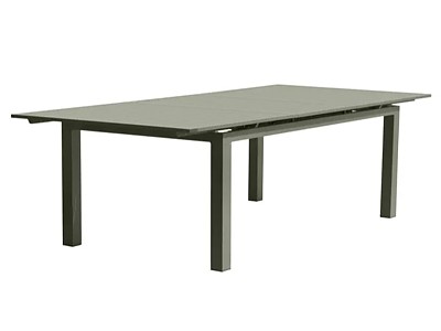 Image Table de jardin MIAMI 240/300x100 cm en aluminium kaki avec rallonge DCB Garden