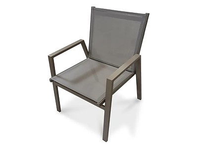 Image Fauteuil de jardin empilable FLORIDE en textilene et aluminium Quartz DCB Garden