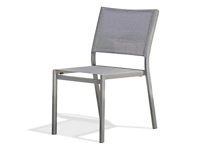 Image Chaise de jardin empilable STOCKHOLM en textilene et aluminium gris DCB Garden