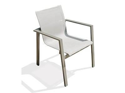 Image Fauteuil de jardin empilable MIAMI en textilene gris et aluminium kaki DCB Garden