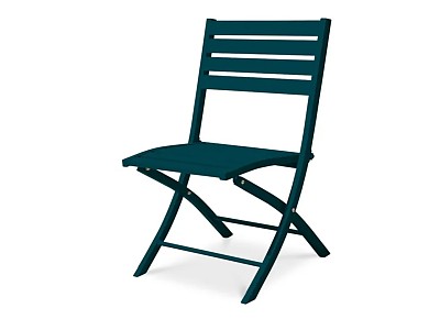 Image Chaise de jardin pliante MARIUS en aluminium bleu canard DCB Garden