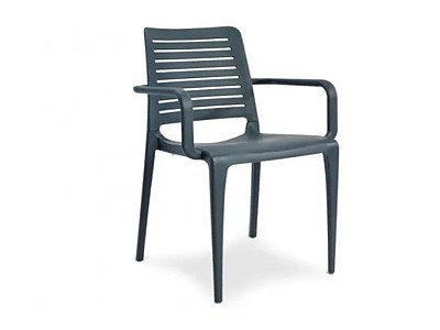 Image Fauteuil de jardin empilable PARK polypropylene gris fonce DCB Garden