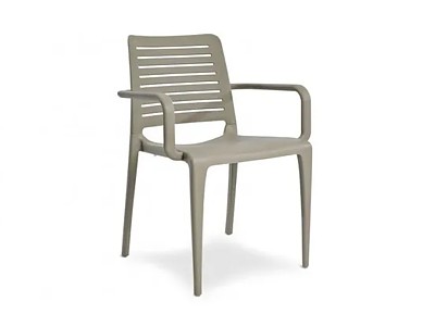 Image Fauteuil de jardin empilable PARK en polypropylene taupe DCB Garden